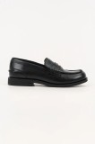 Karl Lagerfeld mocasini de piele MIA culoarea negru, cu toc plat, KL42125