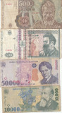 Romamia Set 4 Bancnote romanesti ani 1991-2000