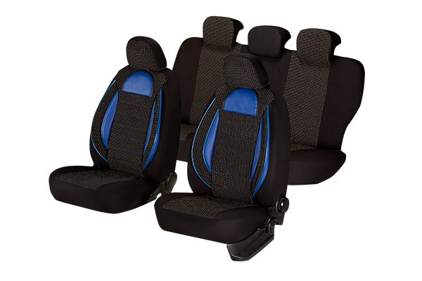 SET HUSE SCAUN RACING NEGRU - ALBASTRU