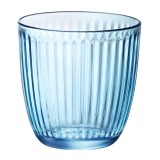 Pahar pentru apa / suc, Line, sticla, albastru, 290 ml, set 6 bucati