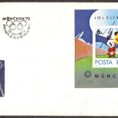 ROMANIA 1972 SPORT J.O. DE VARA (FDC)