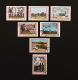 Serie Completă 7 Timbre Mongolia 1979 Cooperativizarea Agricolă Artă Zootehnie Cămile Aviație Ștampilate - A992