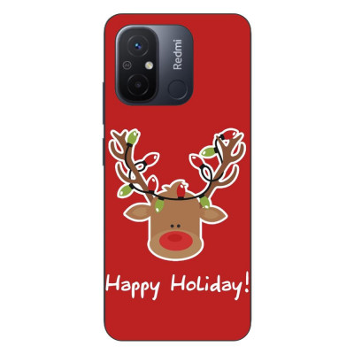 Husa compatibila cu Xiaomi Redmi 12C Silicon Gel Tpu Model Craciun Ren Happy Holiday foto