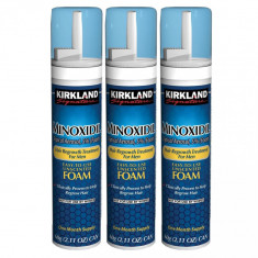 Set Spuma, Kirkland Signature, Minoxidil 5%, Tratament Impotriva Caderii Parului, 3x 60ml