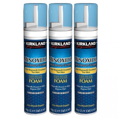 Set Spuma, Kirkland Signature, Minoxidil 5%, Tratament Impotriva Caderii Parului, 3x 60ml foto