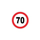 Sticker Auto Limitare Viteza 70 km/h, 12cm, Autocolant Laminat, Rezistent Intemperii