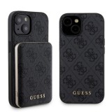 Husa pentru iPhone 15 - Guess Hardcase Powerbank MagSafe (GUBPM5P15S4GEMGK) - Black
