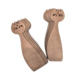 Set 10 semne de carte MDF, silueta pisica, 5x15 cm