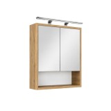 Dulap cu oglindă &icirc;n partea superioară Luna 60, stejar Winston