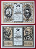 Germania lot 2 notgeld 25 + 50 pfennig 1922 Koln Dellbr&uuml;ck rare **