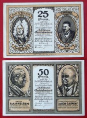 Germania lot 2 notgeld 25 + 50 pfennig 1922 Koln Dellbr&amp;uuml;ck rare ** foto