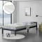 [en.casa]? Pat rama lemn Nakkila 90DG, 90 x 200 cm, lemn brad/spuma rece, 100 Kg, gri inchis mat, single, cu saltea si gratar pat HausGarden Leisure