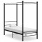 vidaXL Cadru de pat cu baldachin, negru, 100x200 cm, metal