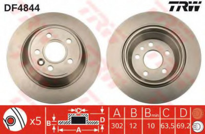 Disc frana VOLVO V70 III (BW) (2007 - 2016) TRW DF4844 foto