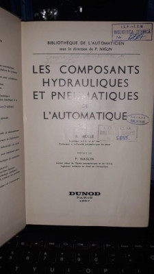 Les composants hydrauliques et pneumatiques de l&amp;#039;automatique - R.Molle foto