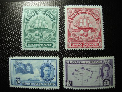 TURKS &amp;amp; CAICOS GEORGE VI MH/MNH foto