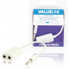 Splitter audio stereo 3.5 mm tata - 2x 3.5 mm mama 0.2m alb Valueline