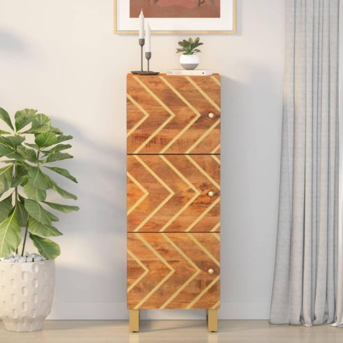 vidaXL Dulap &icirc;nalt, maro și negru, 40x33,5x110 cm, lemn masiv de mango