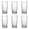Pahare Sticlă Square, Model Relief, Capacitate 250ml, Set 6 Bucăți, Transparent