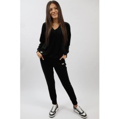 COMPLEU SPORT DIN CATIFEA CU DECOLTEU IN V SPLENDIDOZZO TALIE UNICA Negru