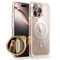 Husa iPhone 16 Pro&amp;Atilde;&amp;sbquo;&amp;Acirc;&amp;nbsp;Max Supcase Unicorn Beetle Slim Clear MagSafe, transparenta, sclipici foto