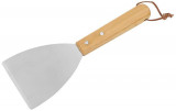 Strend Pro &Icirc;ntoarcere pentru grătar, cu racletă, m&acirc;ner din bambus, 26x10x1,8 cm, spatulă de calitate alimentară