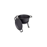 Ceaun 3 in 1 din fonta cu picioare si capac, 8 litri, negru, Kinghoff