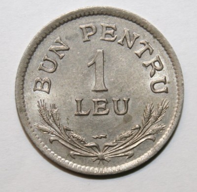 1 LEU 1924 MONETARIA POISSY . DETALII EXCELENTE . foto