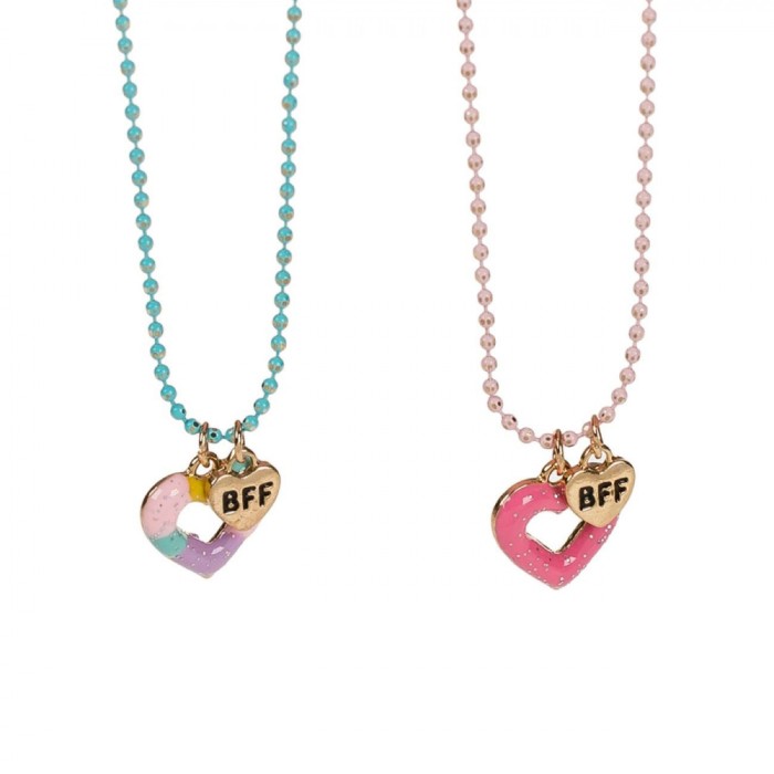 Set Coliere Copii, BFF, Multicolor, 2 Bucăți, Inimioară Suspensă