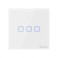 Intrerupator Smart cu Touch Wifi + RF 433 Sonoff T1 EU TX, (3 canale)