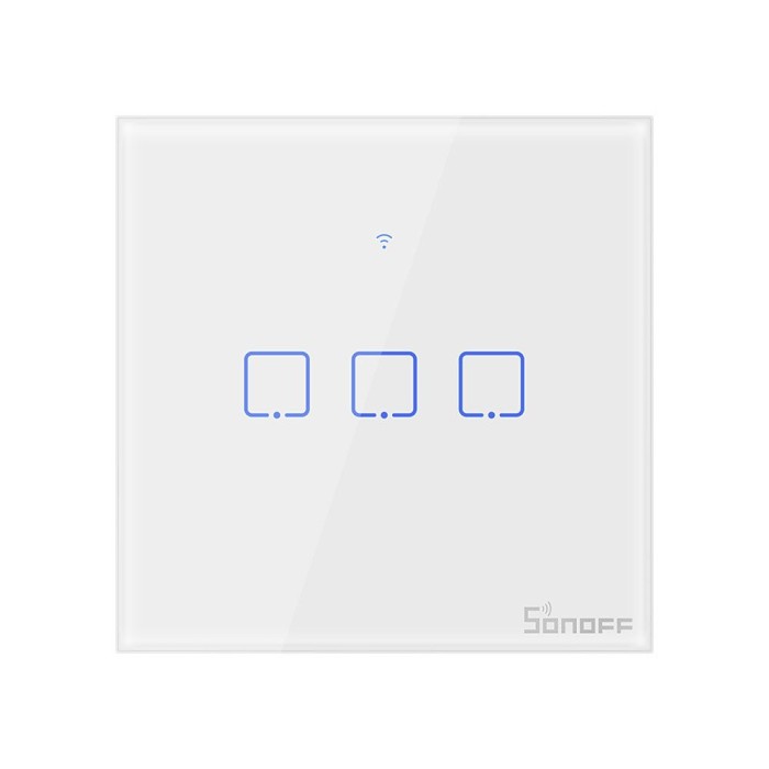 Intrerupator Smart cu Touch Wifi + RF 433 Sonoff T1 EU TX, (3 canale)