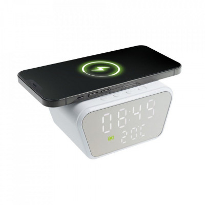 Incarcator Wireless, Fast Charging cu Ceas Digital si Termometru incorporat, 11 foto