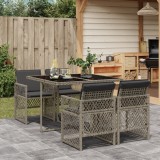 Cumpara ieftin Gossi set mobilier de gradina cu perne, 5 piese, gri, poliratan
