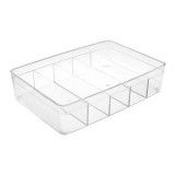 Organizator din Plastic Transparent cu 5 Compartimente pentru Sertare, 30x21x7.5 cm, CMCLASS