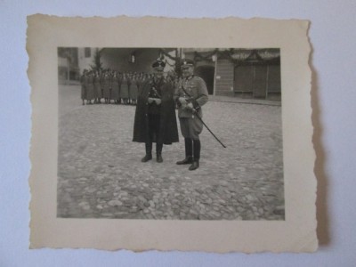 Mini fotografie 70 x 58 mm cu ofiteri nazisti WWII foto