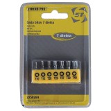 Set biti Torx Strend Pro YF40519 &bull; 7 piese, S2, T10-15-20-25-27-30-40