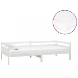 Cumpara ieftin Pat de zi cu saltea, 90x200 cm, alb, lemn masiv de pin