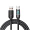 Cablu de Date Type C + USB, &Icirc;ncarcare Super Rapida, 120 W, Afișaj Digital LED, 1 m, Negru
