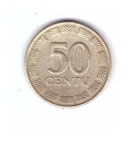 Moneda Lituania 50 centu 1997, stare buna, curata