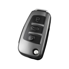 Husa Cheie Briceag Audi, 3 Butoane, Tpu, Gri Inchis