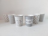 Set 6 pahare de portelan design modern, MAISON du Monde, 7cm inaltime