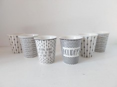 Set 6 pahare de portelan design modern, MAISON du Monde, 7cm inaltime