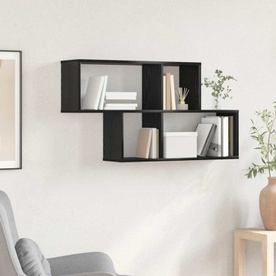 vidaXL Raft de perete Stejar negru 100 x 20 x 53 cm Lemn compozit foto