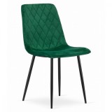 Scaun bucatarie/living, Artool, Turin, catifea, metal, verde si negru, 44.5x53x88.5 cm, Leobert