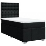 Cumpara ieftin Pat box spring cu saltea, negru, 80x200 cm, textil
