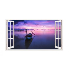 Sticker decorativ, Fereastra 3D, Ocean, 85 cm, 179STK