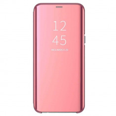 Husa Flip Mirror Samsung Galaxy A50 2019 Roz Clear View Oglinda foto