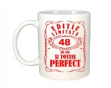 Cana alba personalizata, Editie Limitata 48 ani, INOVATIX&reg;. 330ml