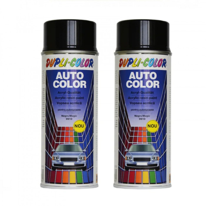 Pachet 2 x Vopsea Spray Auto Dacia Negru Magic Metalizata Dupli-Color 350 ml