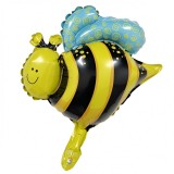 Balon din folie metalizata, flippy, mini figurine, model albinu&Egrave;&Auml;, 36x42cm, ambalaj individual, pai inclus, umflare cu aer sau heliu, multicolor
